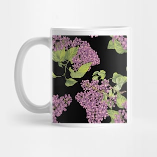 Lilac flower on black Mug